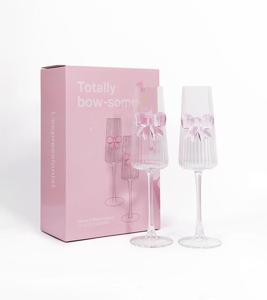 Coffret de deux flutes à pétillant noeud
