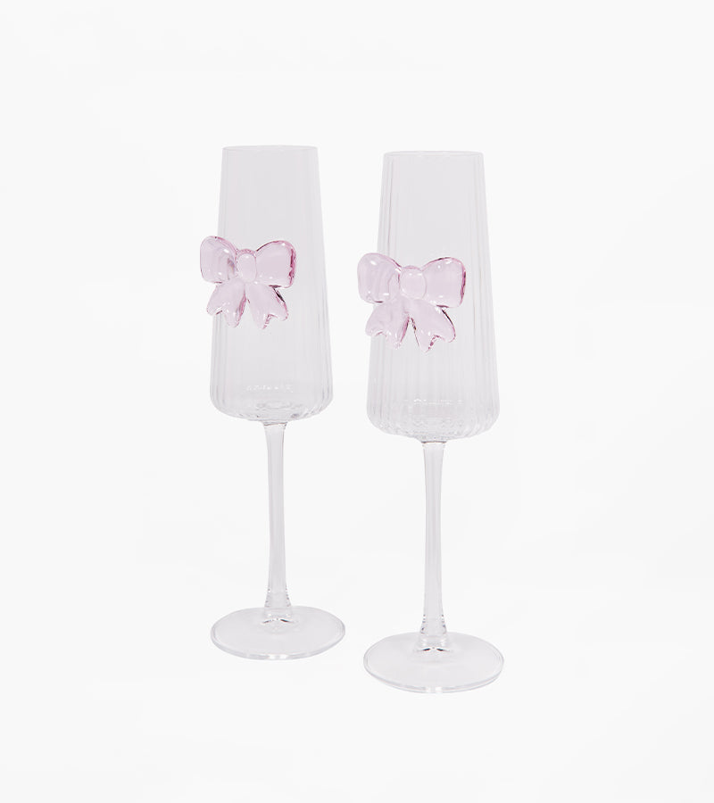 Coffret de deux flutes à pétillant noeud