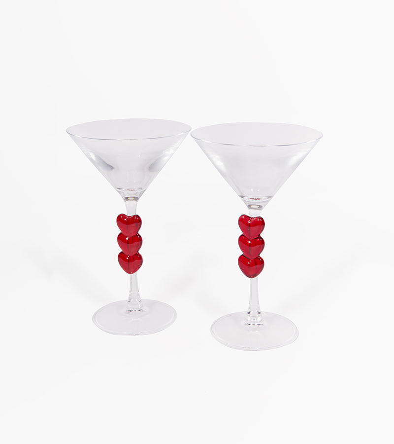 Coffret de deux verres martini love