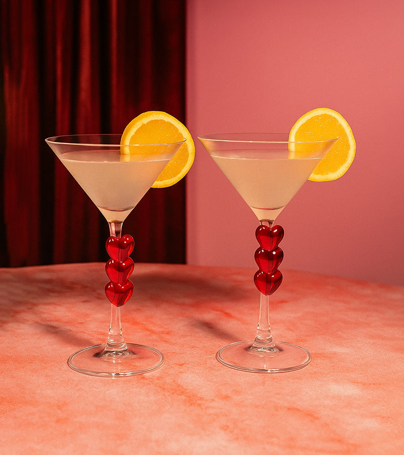 Coffret de deux verres martini love