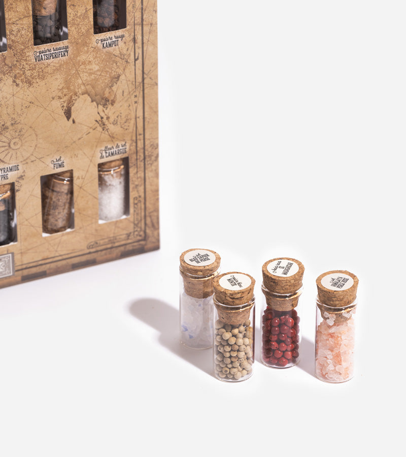 Coffret poivres, baies et sels Quai Sud