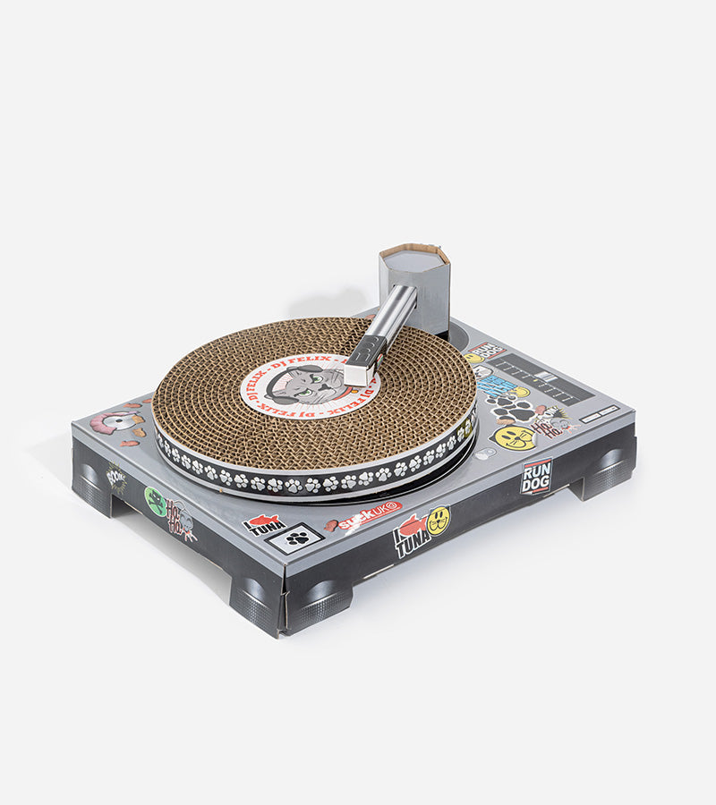 Tiragraffi per gatti con set da DJ