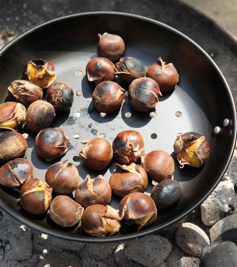 Padella per castagne da barbecue