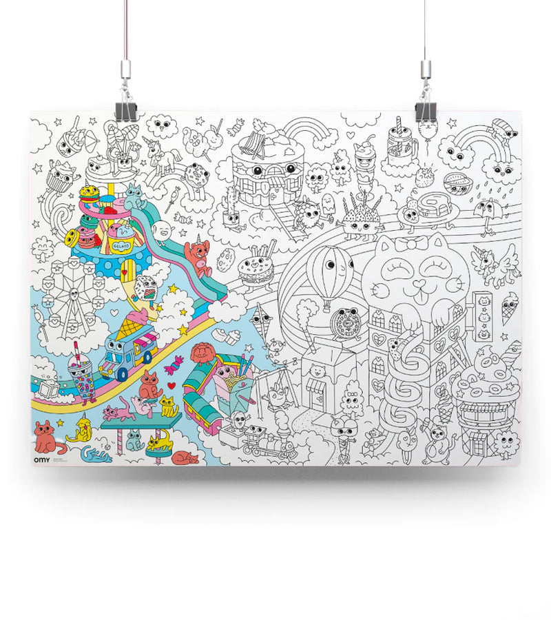 Poster géant à colorier - Kawaii