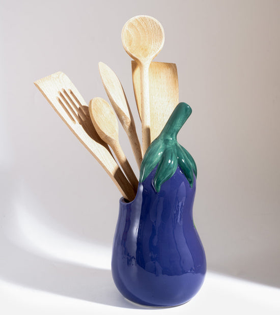 Contenitore per utensili color melanzana
