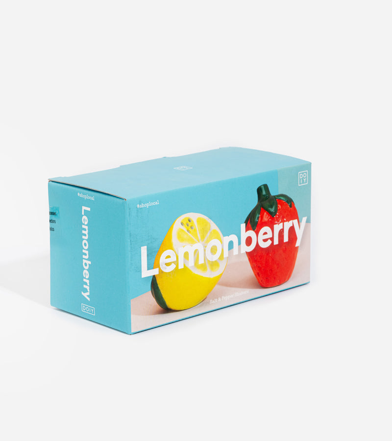 Salière et poivrière citron et fraise DOIY