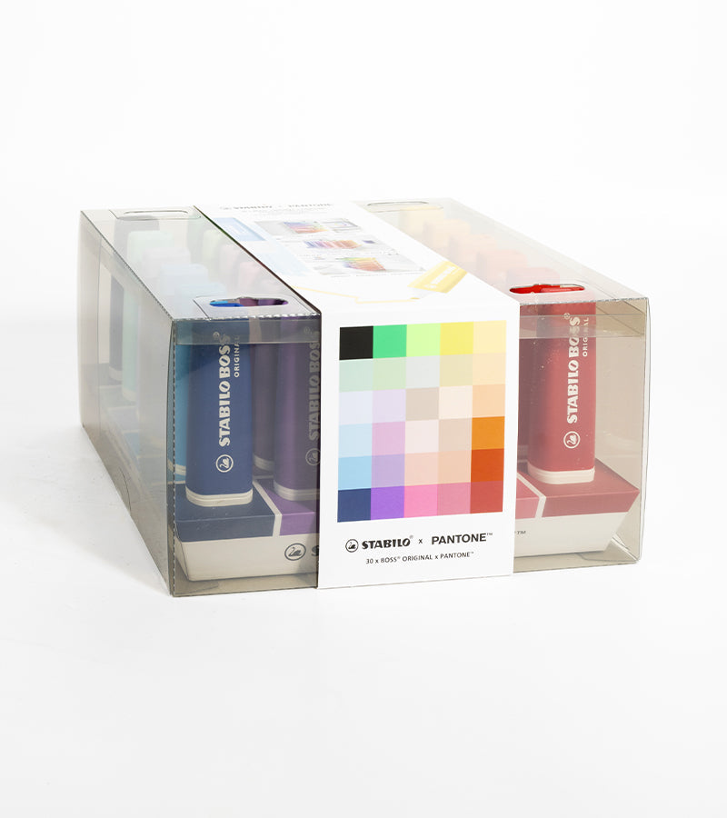 Set da scrivania con 30 evidenziatori STABILO x PANTONE
