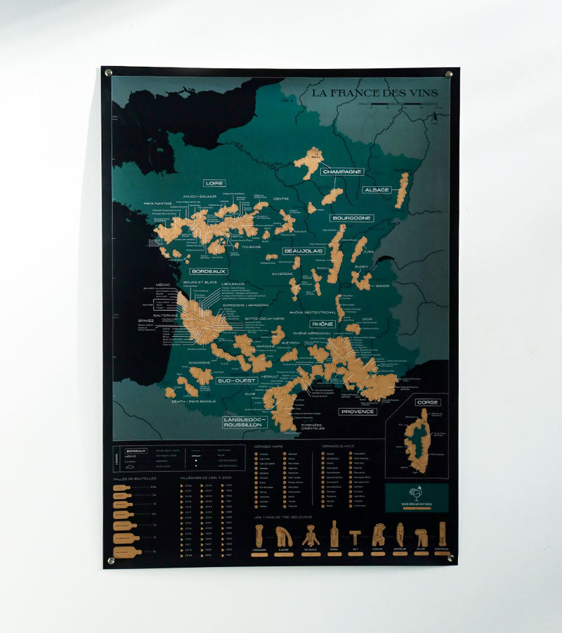 Mappa da grattare: la Francia dei vini
