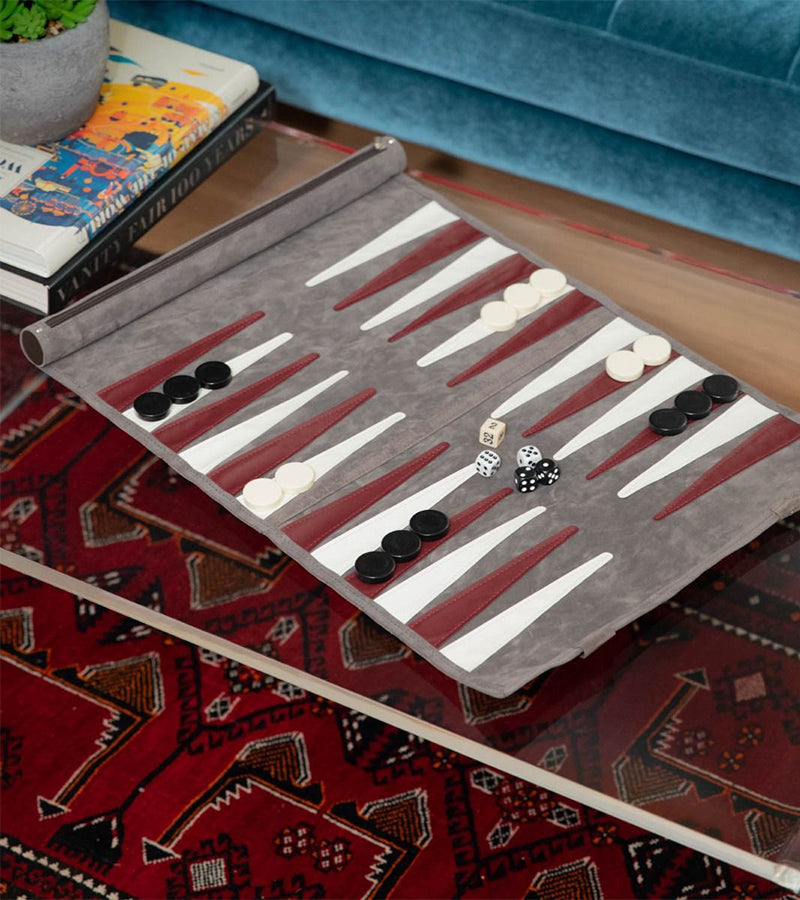 Backgammon da viaggio in pelle