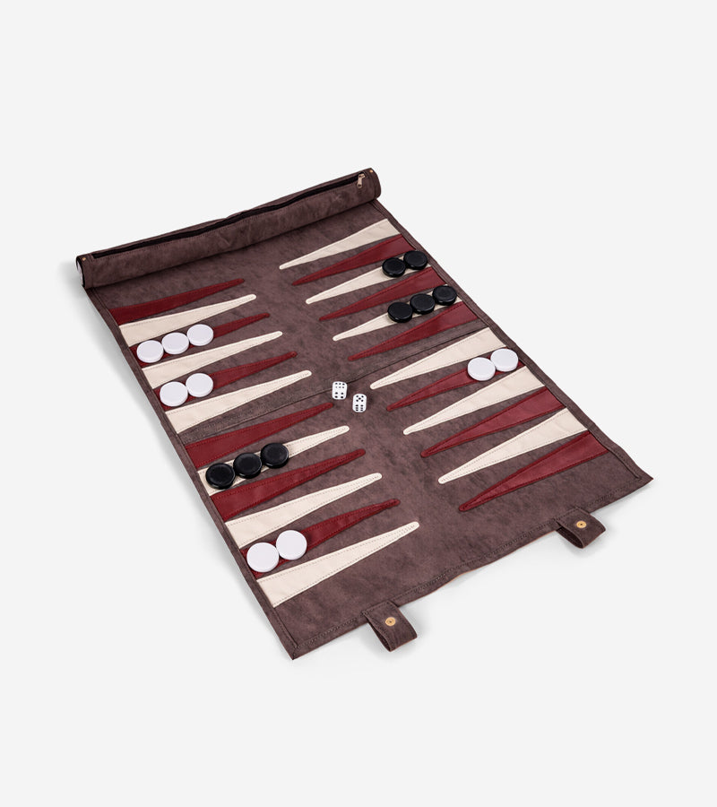Backgammon da viaggio in pelle