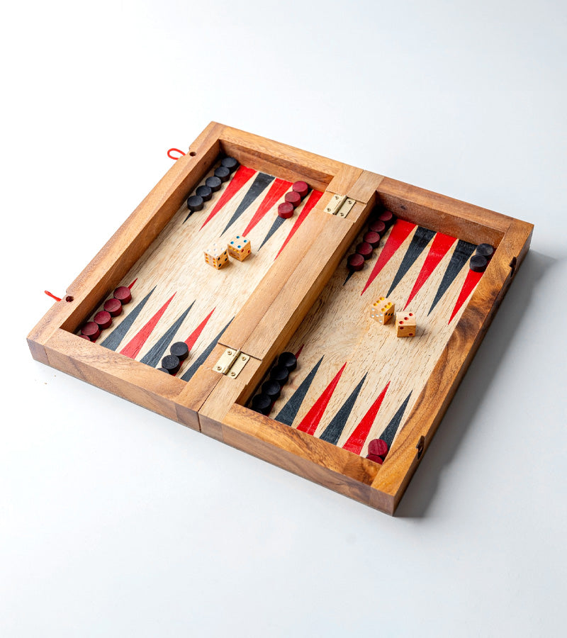 Backgammon en bois de manguier