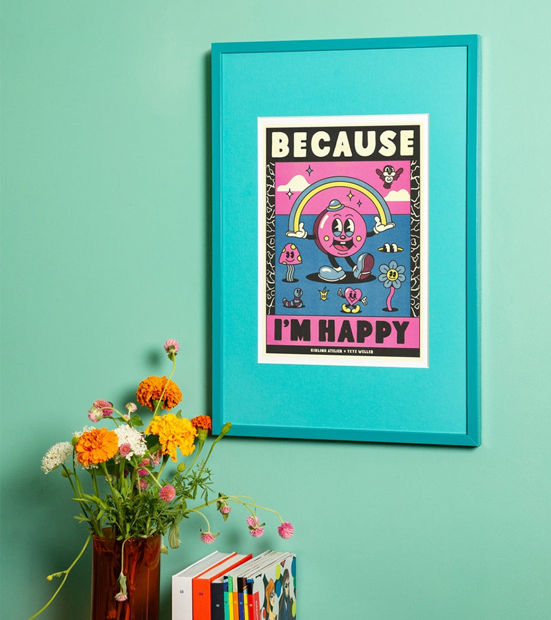 Affiche A3 Because I’m Happy, Pharrell Williams - Kiblind Atelier