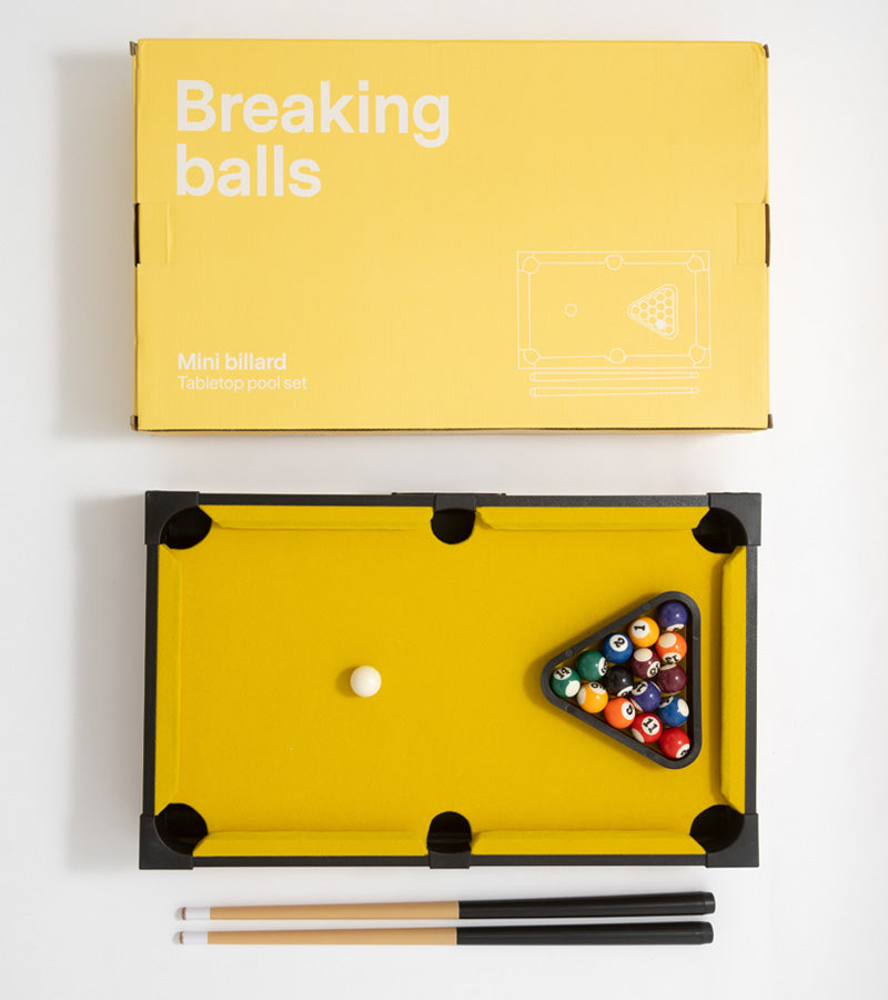 Mini biliardo da tavolo giallo