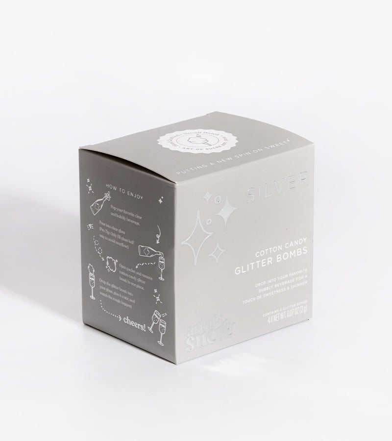 Bombe da cocktail glitterate argento