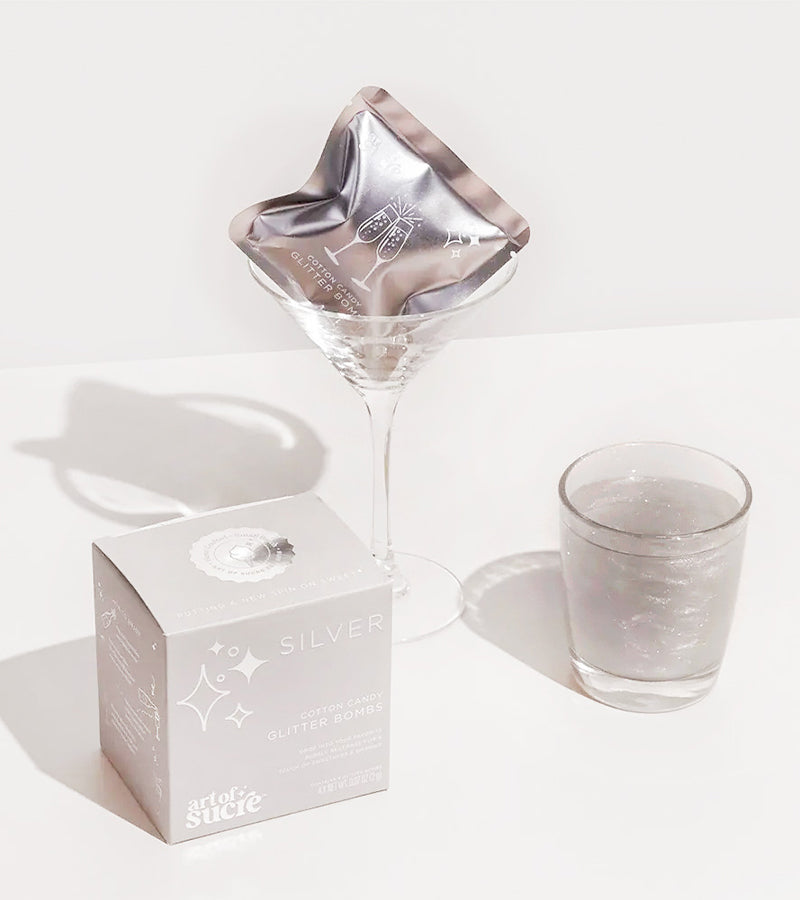 Bombe da cocktail glitterate argento