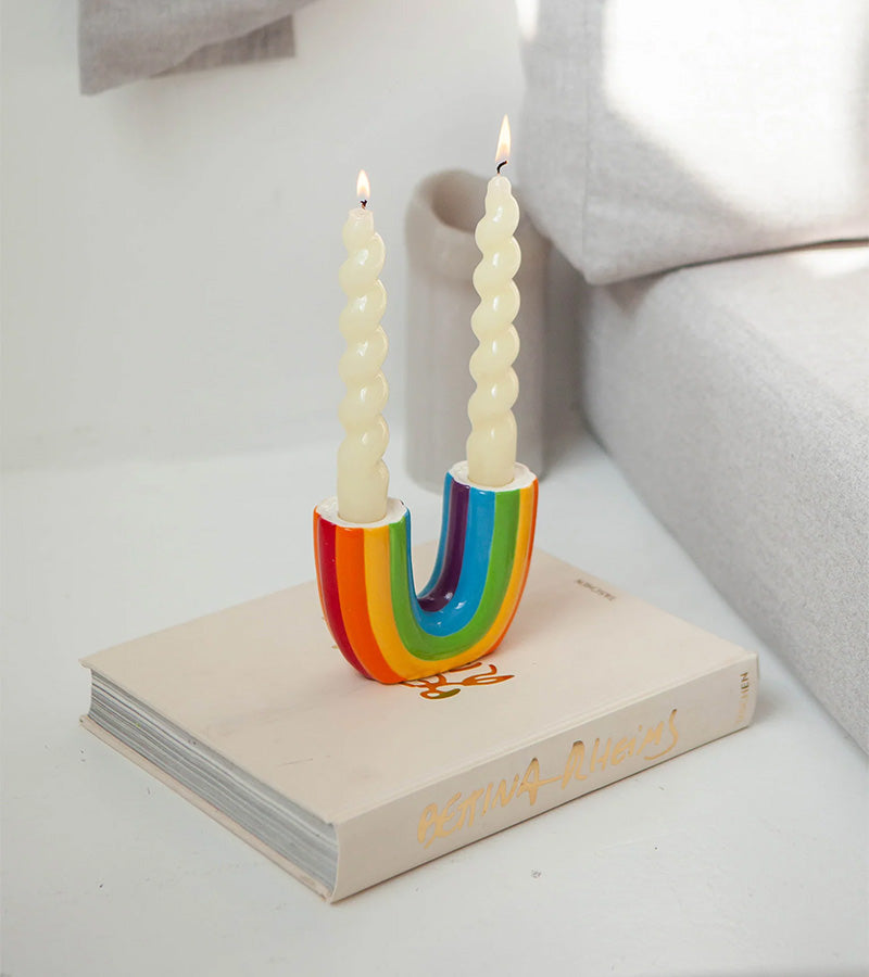 Bougeoir arc-en-ciel