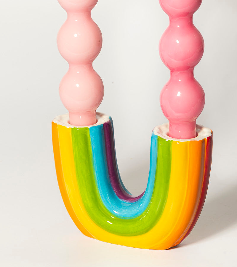 Bougeoir arc-en-ciel