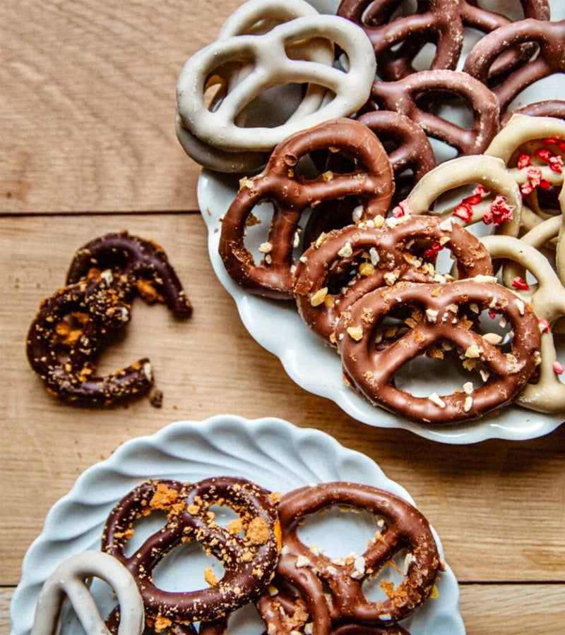 Pretzel ricoperti di cioccolato