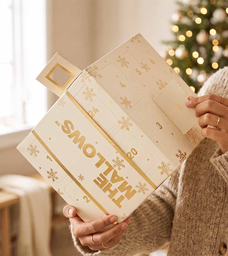 Calendario dell’Avvento con marshmallow gourmet ricoperti di cioccolato