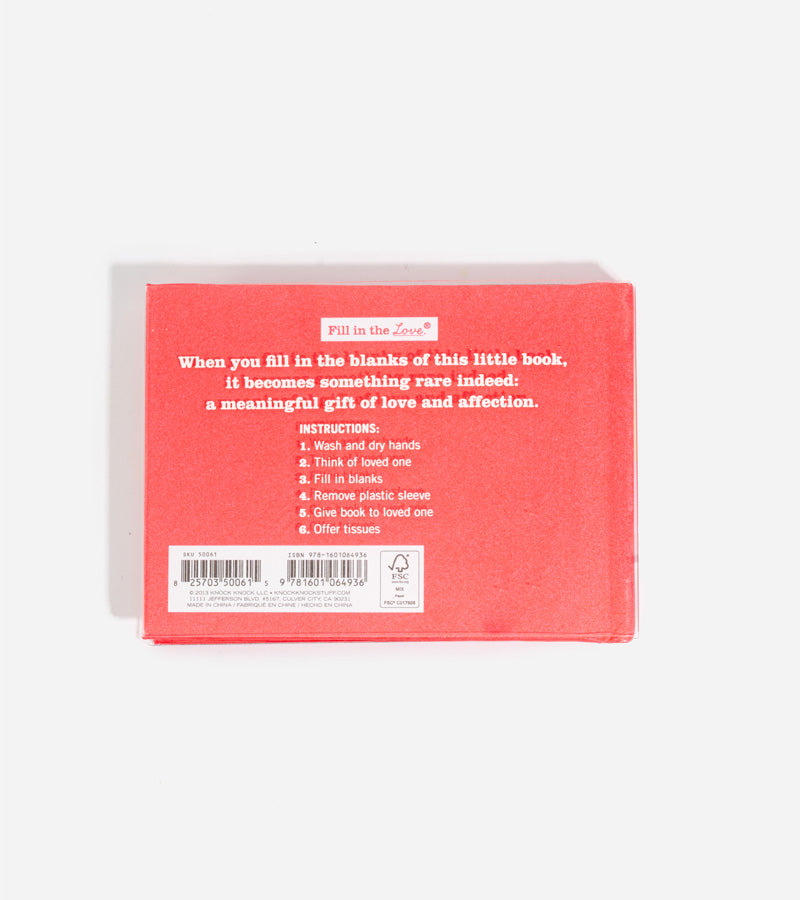 Carnet à remplir : What I Love about You  Chronicle books