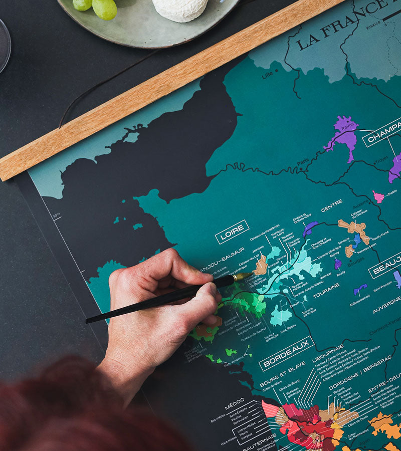 Carte à gratter : la France des vins  1020 Dégustations