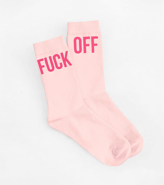Chaussettes fuck off rose