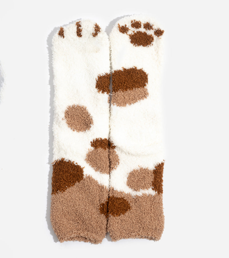 Chaussettes moumoute chat 