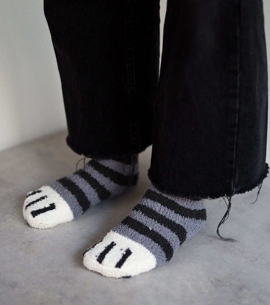 Chaussettes moumoute chat 