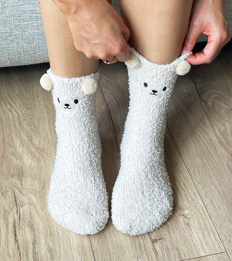 Chaussettes ourson en moumoute