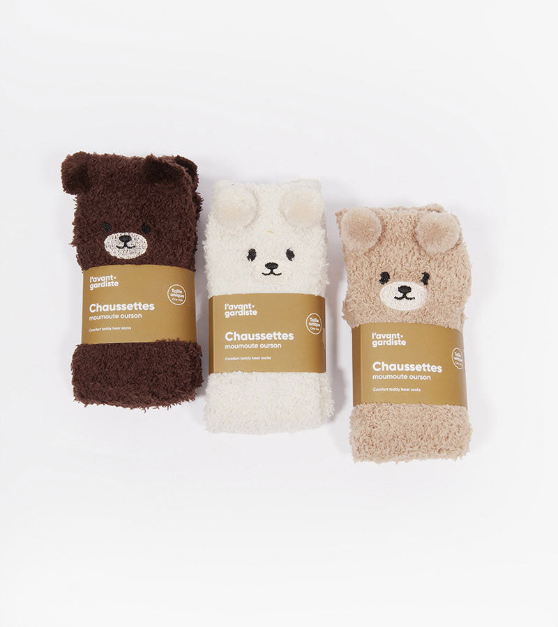 Chaussettes ourson en moumoute
