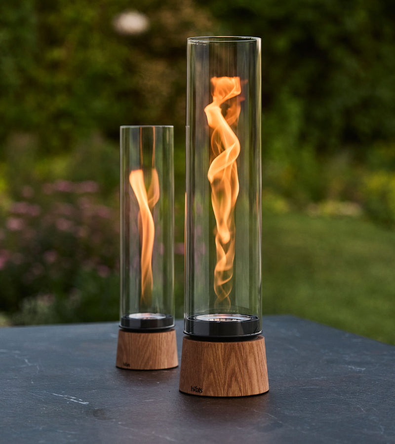 Caminetto da tavolo portatile SPIN air - Legno di quercia