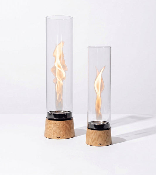 Caminetto da tavolo portatile SPIN air - Legno di quercia