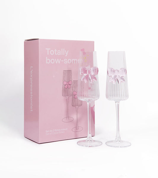 Coffret de deux flutes à pétillant noeud