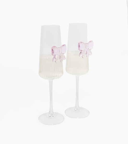 Coffret de deux flutes à pétillant noeud