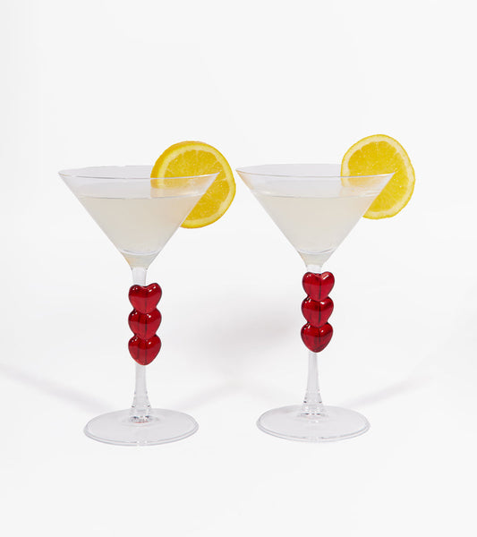 Coffret de deux verres martini love