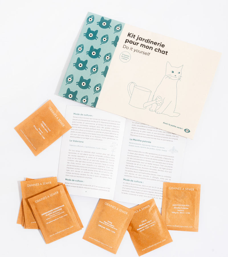 Coffret de graines à jardiner pour chat  L'Avant Gardiste