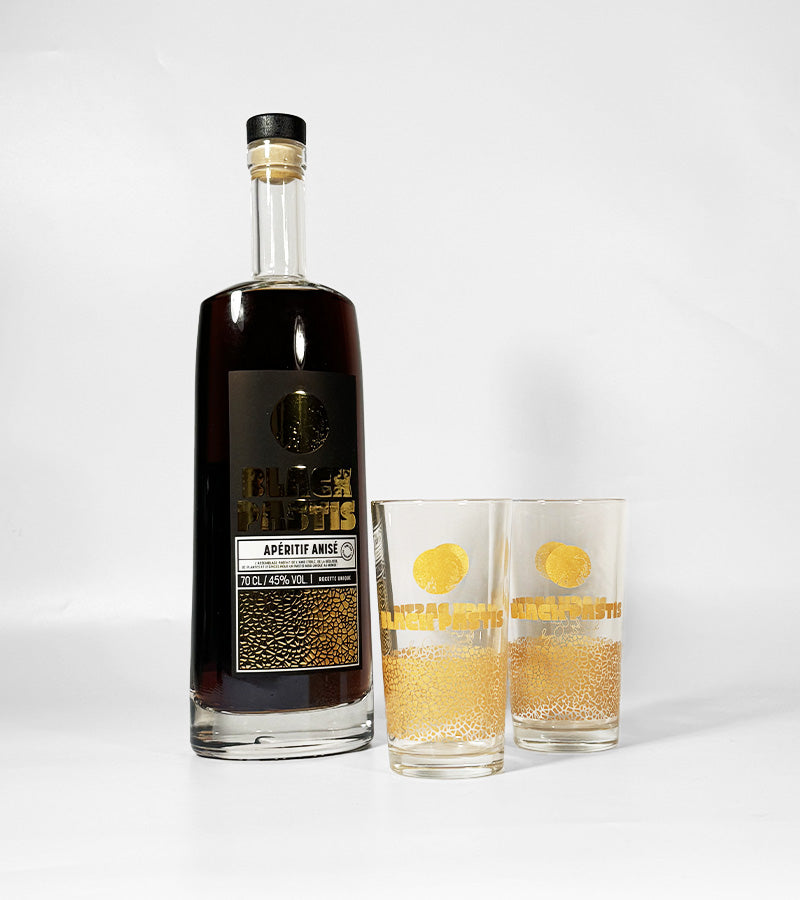 Coffret Pastis noir & verres
