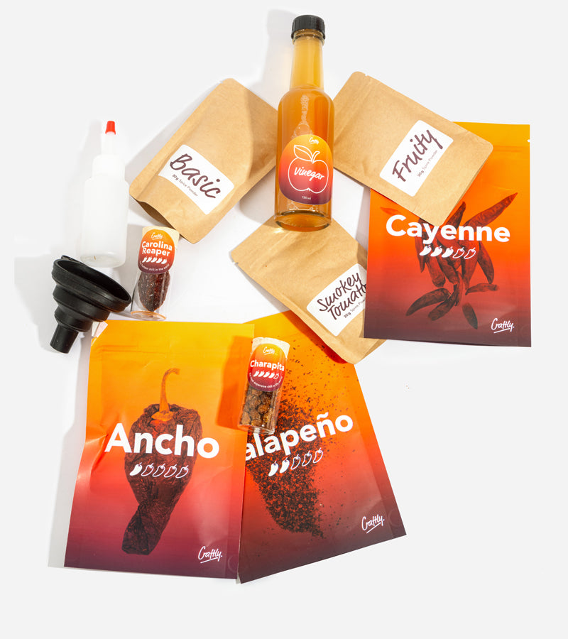Coffret pour faire votre propre sauce piquante  Craftly