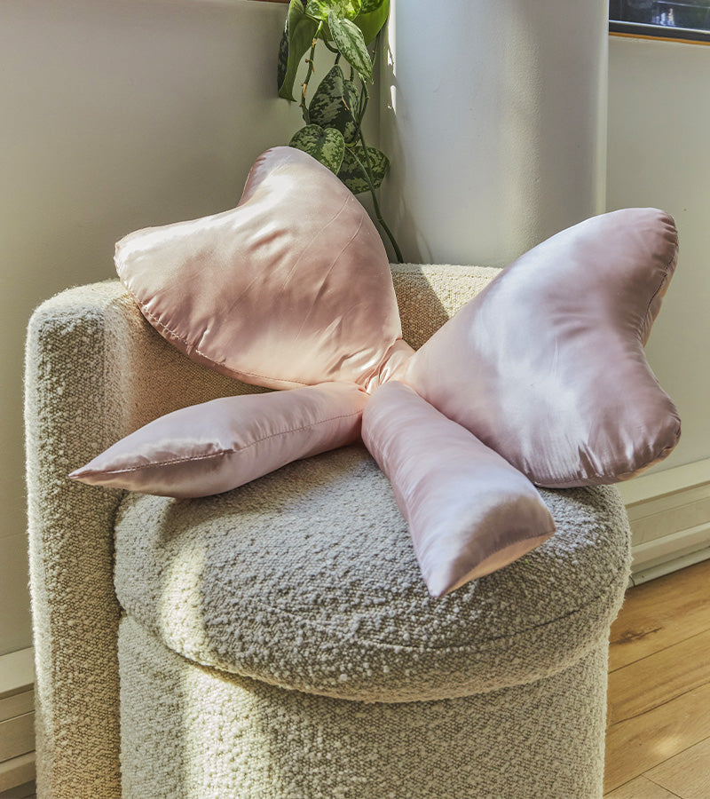 Coussin noeud XL en satin