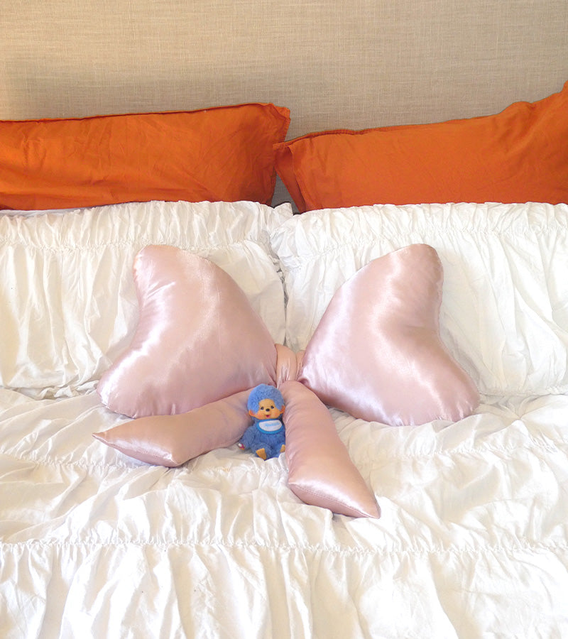 Coussin noeud XL en satin