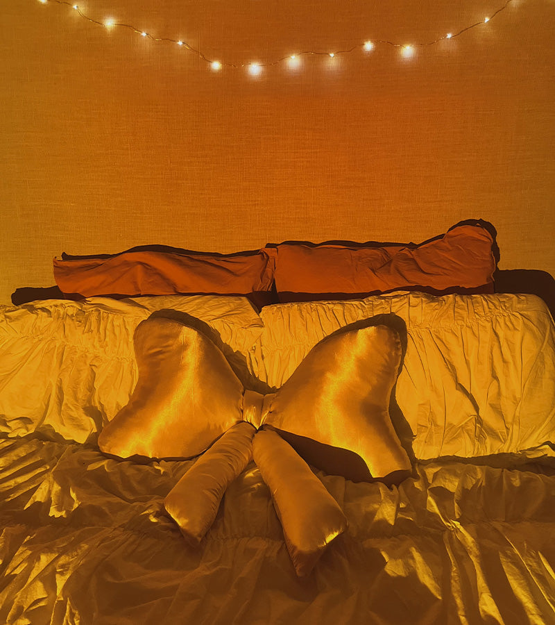 Coussin noeud XL en satin