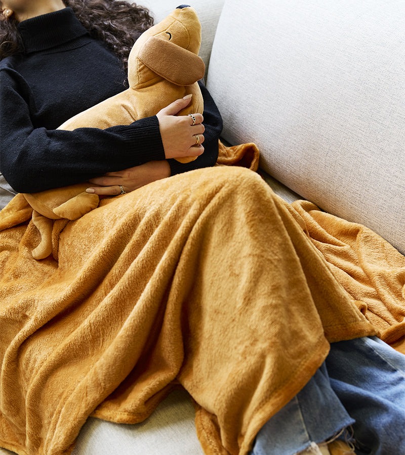 Cuscino bassotto 2 in 1 con coperta