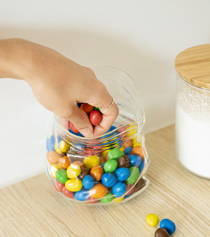 Bocal en verre façon sachet zippé  Fred and Friends