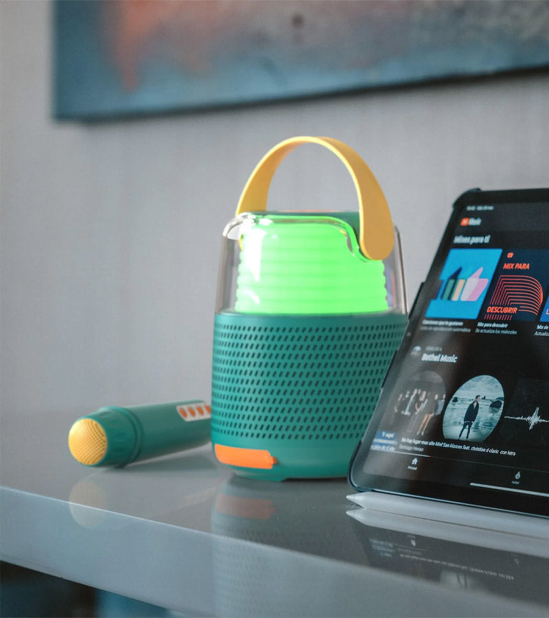 Cassa con microfono per karaoke
