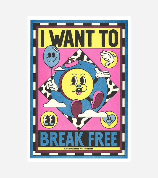 Poster A3 I Want to Break Free, Queen - Kiblind Atelier