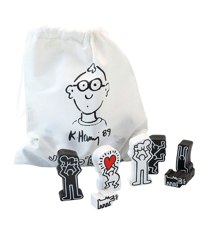 Set di scacchi Keith Haring bianco e nero