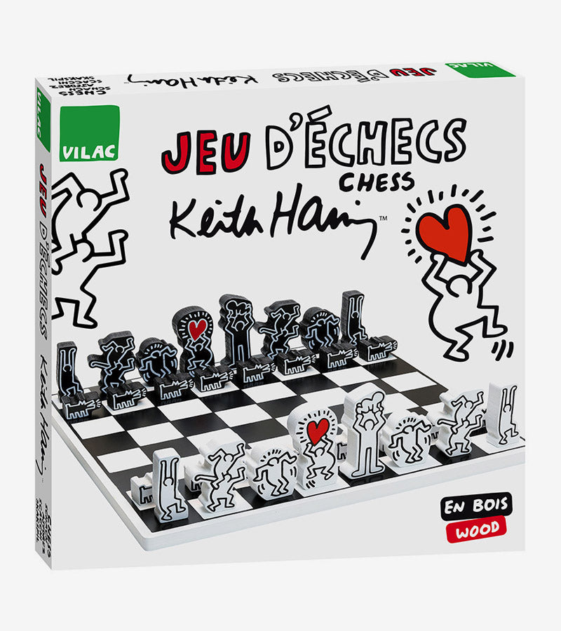 Set di scacchi Keith Haring bianco e nero