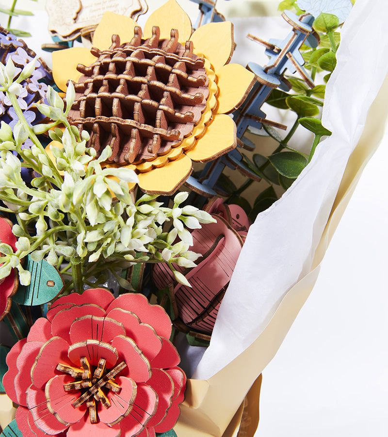 Kit fai da te - Bouquet di fiori in legno