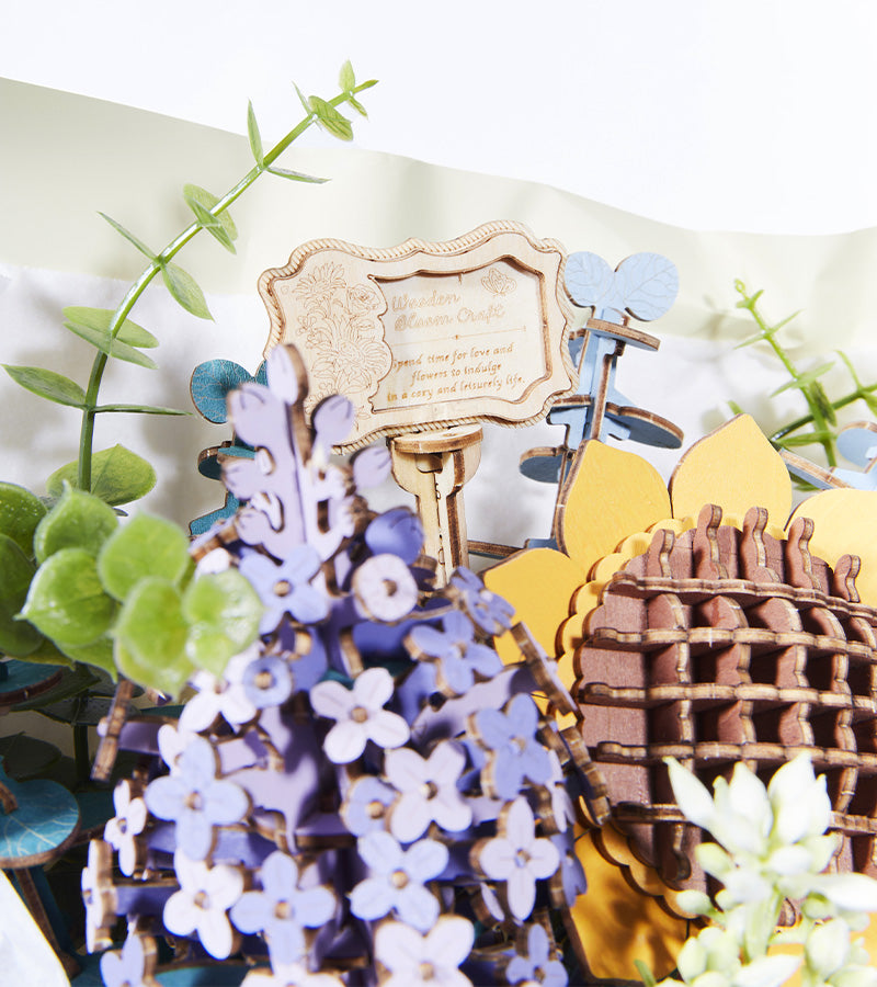 Kit fai da te - Bouquet di fiori in legno