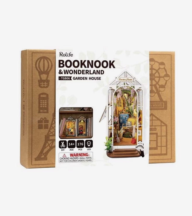 Kit DIY maison miniature en serre-livre - Garden House  Robotime